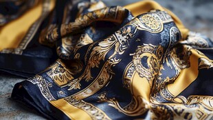 奢华巴洛克风丝绸方巾