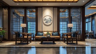 中式典雅客厅室内设计图