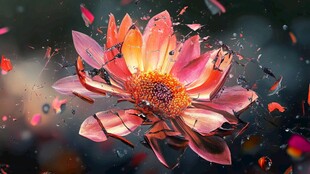 梦幻破碎的绚烂花朵