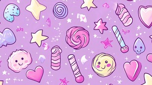 梦幻糖果星星卡通图案