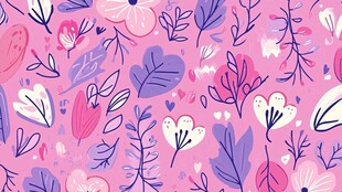 粉色花卉植物图案背景