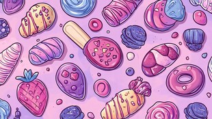 梦幻缤纷的甜点图案世界