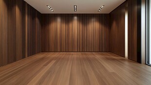 木质简约空旷室内空间