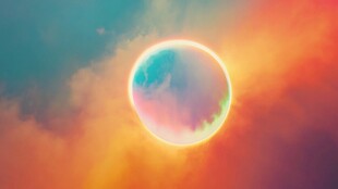 梦幻彩色光晕圆形景象