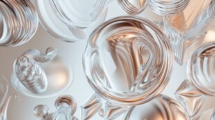 透明玻璃器皿的艺术排列