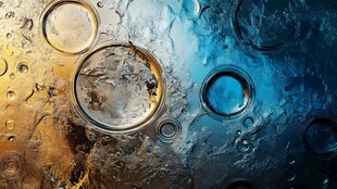 多彩液体圆环抽象艺术画面