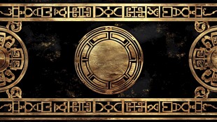 中式黑金古典花纹装饰图案