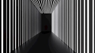 黑白条纹延伸的神秘通道