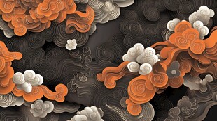 中式云纹图案 古典雅致风