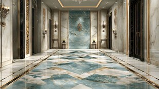 奢华大理石装饰的精美走廊