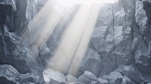 洞穴中洒落的神圣光线