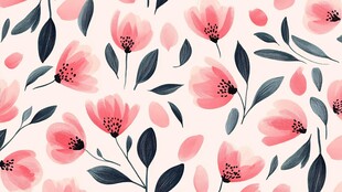粉色花卉图案的清新背景
