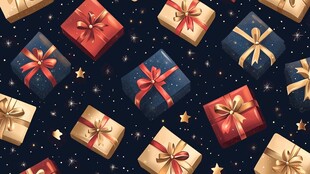 圣诞礼物星空图案背景图