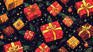 圣诞礼物图案 洋溢节日氛围