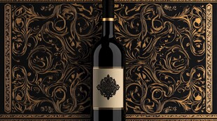 奢华背景下的精致红酒