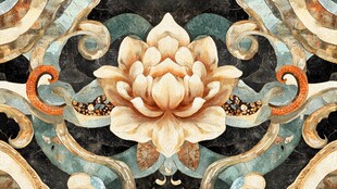 中式莲花精美装饰图案