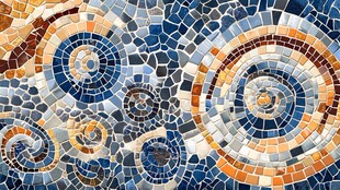 彩色马赛克螺旋图案艺术