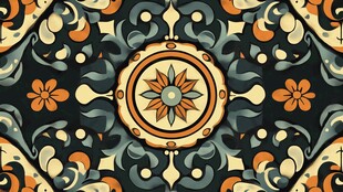 复古风精美几何花纹图案