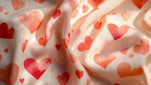 爱心印花柔软织物纹理