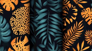 热带植物无缝图案设计