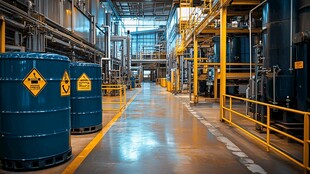 工业厂房内的大型储存设备