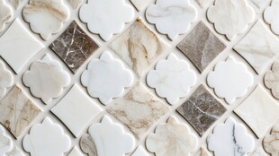 白色云形瓷砖拼接纹理