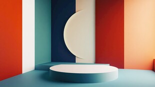 多彩几何空间展示台