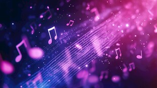 梦幻音符光影背景图