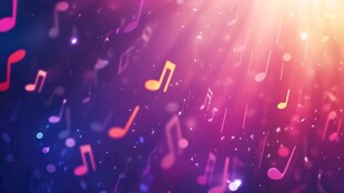 梦幻音符背景闪耀光彩