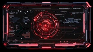 未来科技风红色炫酷操作界面