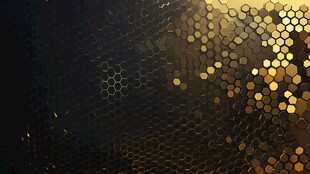 金色蜂窝纹理抽象背景图