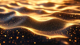 金色流动粒子波浪背景图