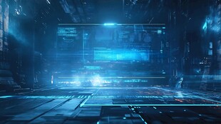 未来科技感的虚拟数字空间