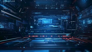 未来科技感的虚拟数字空间