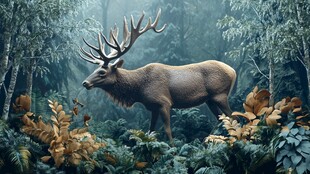 森林中的雄伟麋鹿