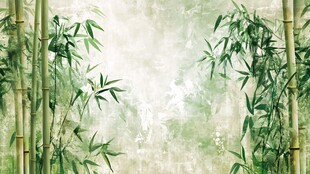 水墨竹林意境图