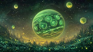 梦幻绿星球的宇宙奇景