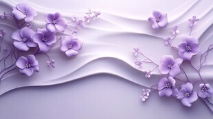 紫色花卉波浪背景图