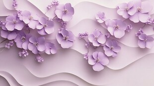 梦幻紫花 柔美波浪背景