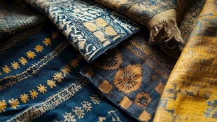 多彩民族风织物纹理展示