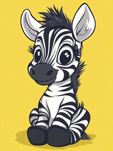 可爱斑马宝宝插画形象