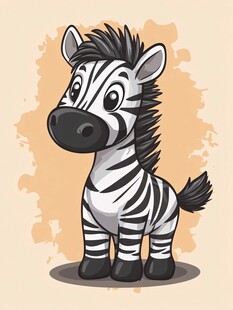 可爱卡通斑马插画