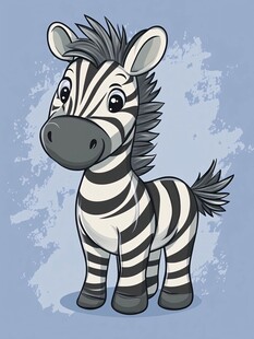 可爱卡通斑马形象插画