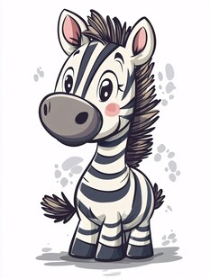 可爱斑马卡通形象