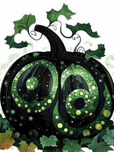 奇幻发光南瓜装饰插画