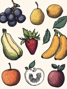 手绘多彩水果插画集
