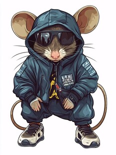 潮酷老鼠街头风造型