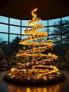 螺旋造型发光圣诞树景观