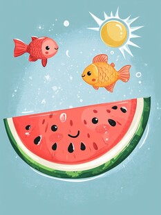 西瓜与金鱼的夏日奇遇
