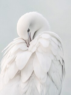 白鸟静憩理羽图